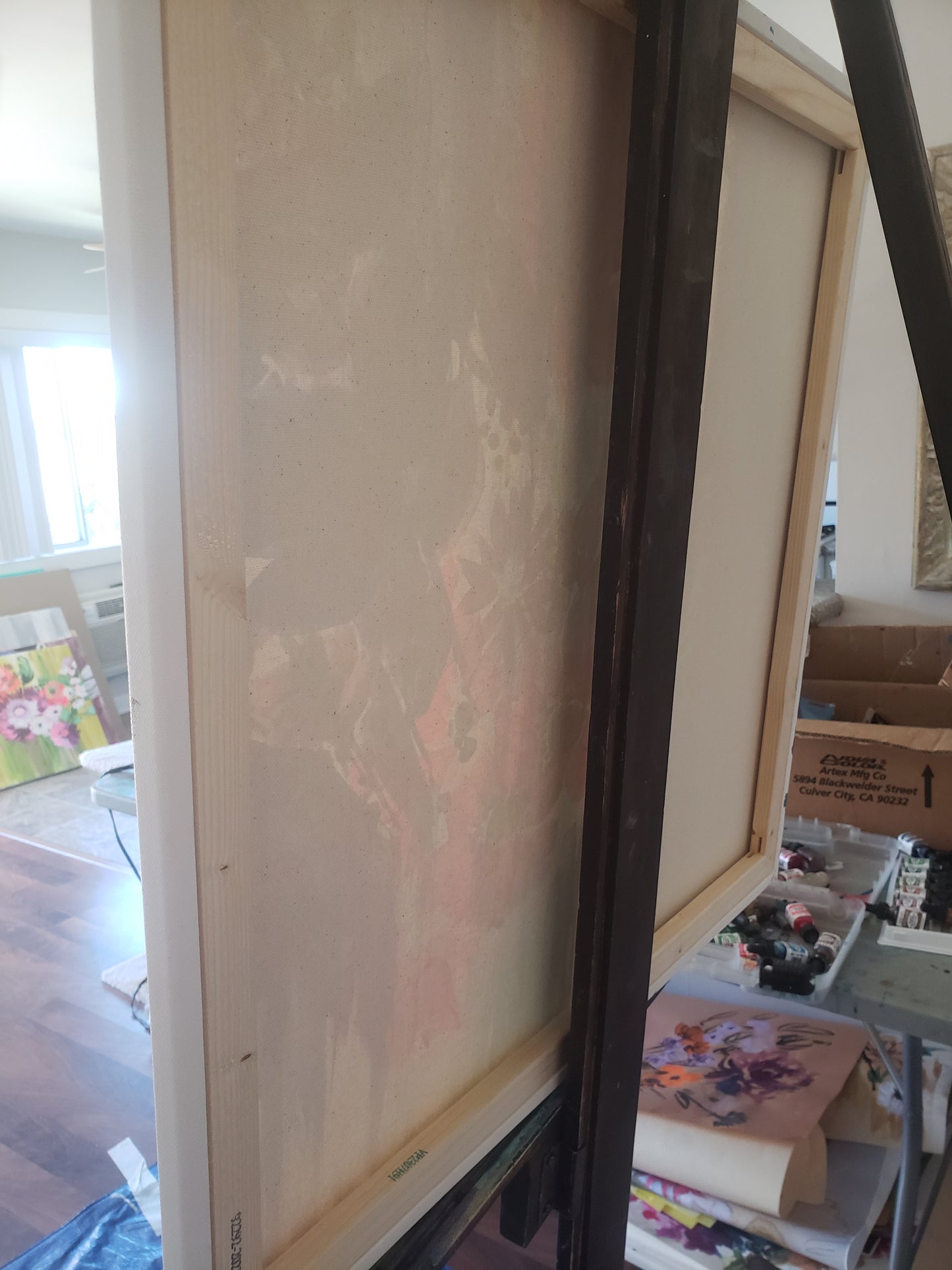 " Mirror" acrylic floral painting
