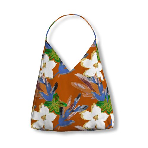 80s Hawaiian Floral Print Purse