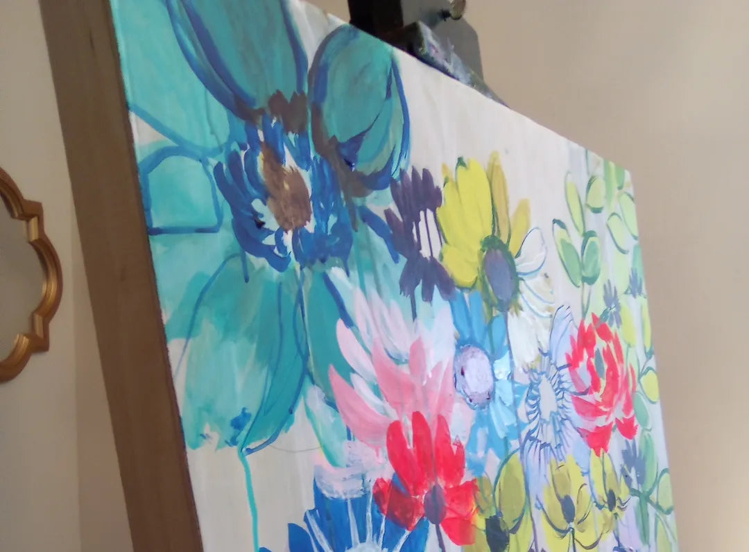 Primary colors floral painting