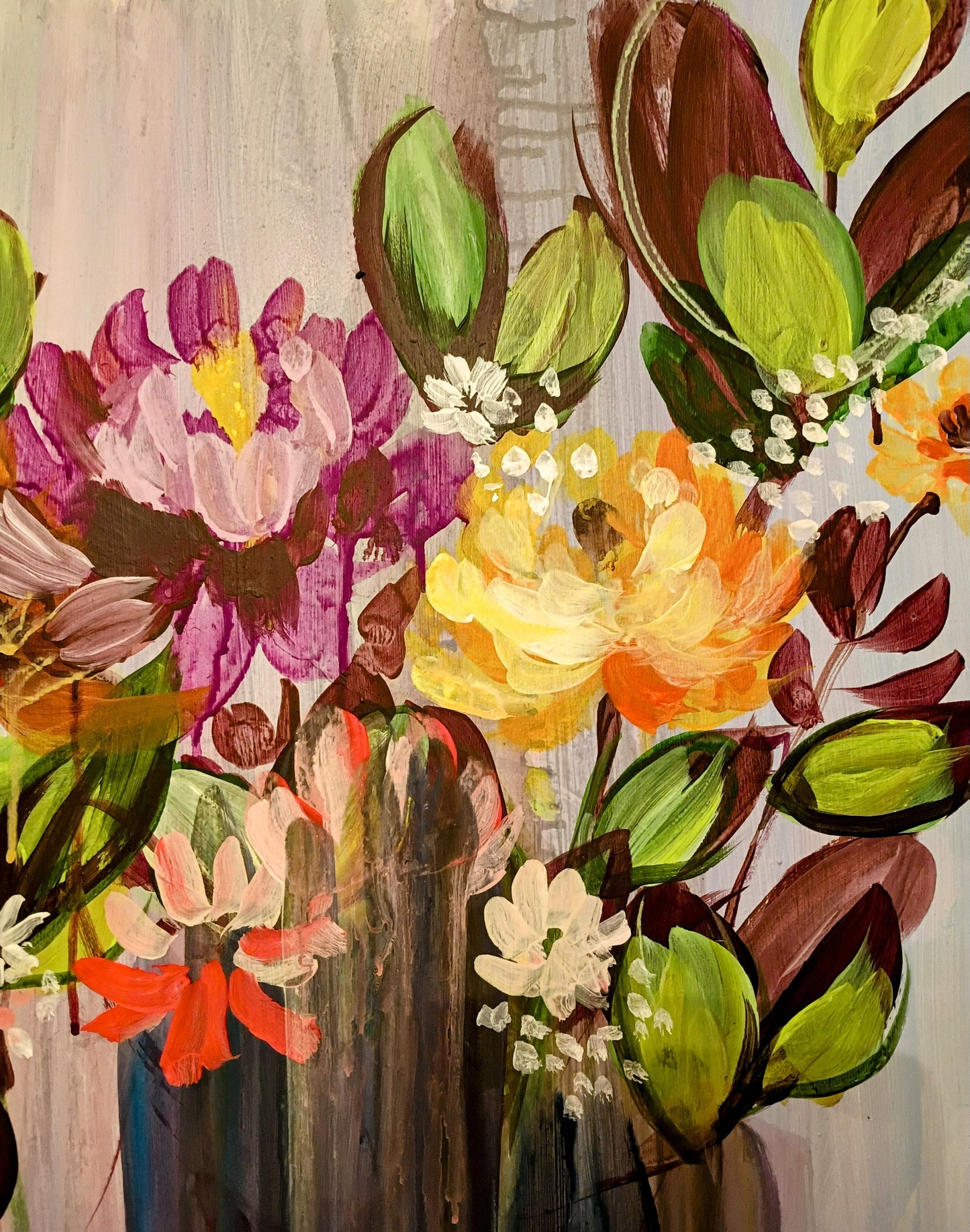 Two piece floral diptych