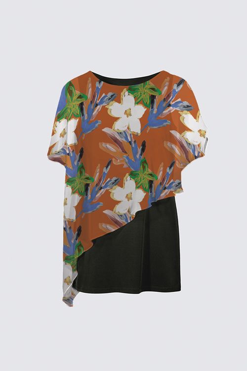 Copper Hawaiian vintage blouse