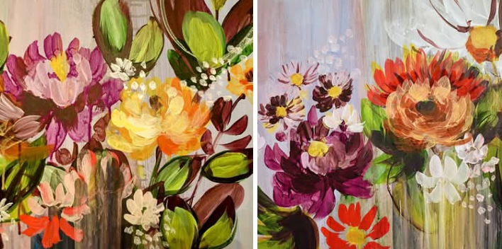Two piece floral diptych